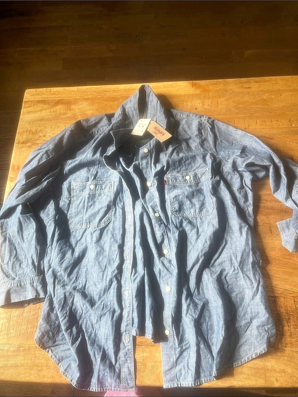 Levi's Classic Standard Western Chambray Shirt Blue Size 3X